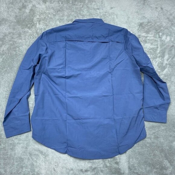 Eddie Bauer Mountain Ripstop Womens Long Sleeve Top Classic Fit Blue L d0552 - Picture 9 of 10